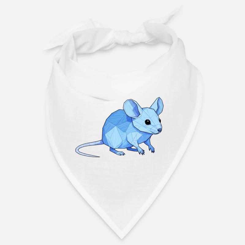 Souris bleue low-poly Bandana