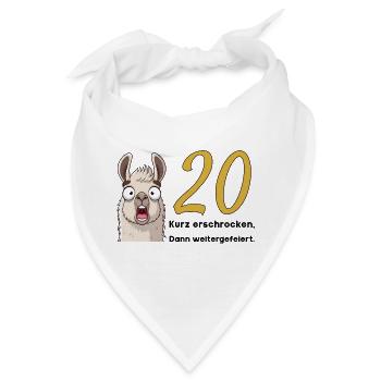 20 Geburtstag – Kurz erschrocken, dann gefeiert - Bandana - Weiß - Vorne