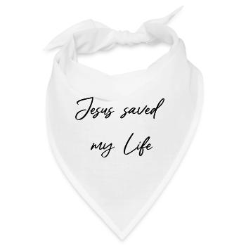 Jesus saved my Life - Errettet aus Gnade  - Bandana - Weiß - Vorne