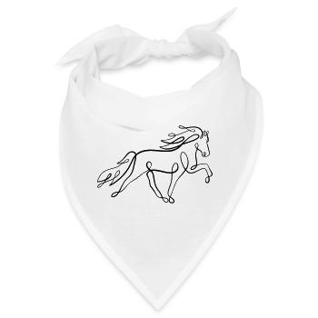 Islandpferd Oneliner im Tölt  - Bandana - Weiß - Vorne