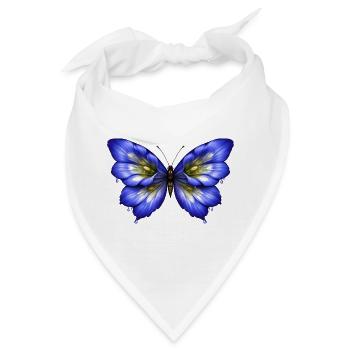 Leuchtender Enzian-Schmetterling   - Bandana - Weiß - Vorne