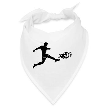 Fussball Stürmer Silhouette - Bandana - Weiß - Vorne