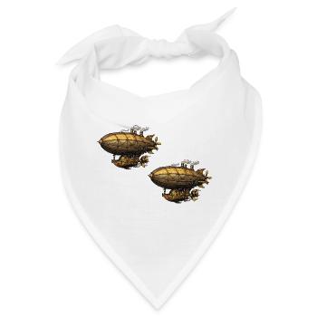 Steampunk Luftschiffe Zeppelin - Bandana - Weiß - Vorne
