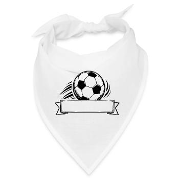 Fußball Namensschild Banner - Bandana - Weiß - Vorne