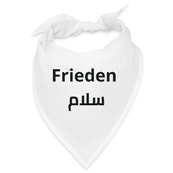 Frieden und Salam - Arabische Kalligrafie - Bandana - Weiß - Vorne