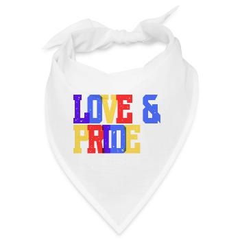 Liebe und Pride Regenbogen - Bandana - Weiß - Vorne