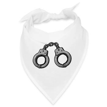 Handschellen Grafik - Bandana - Weiß - Vorne