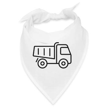 Muldenkipper-Minimal-Linienzeichnung - Bandana - Weiß - Vorne
