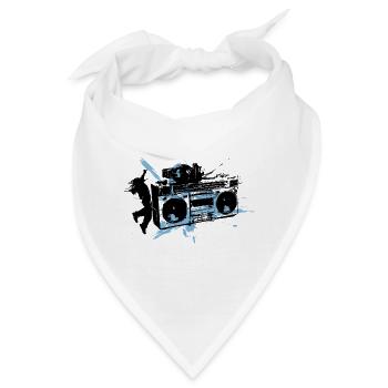 Blauer Grunge-Splash-Boombox - Bandana - Weiß - Vorne