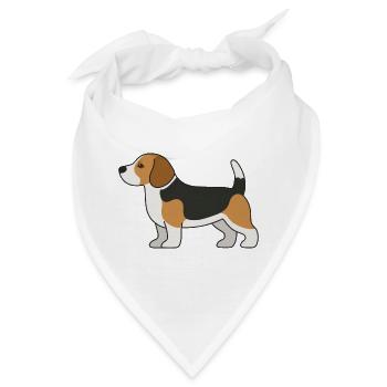 Beagle Farbblock-Illustration - Bandana - Weiß - Vorne