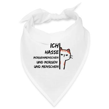 ICH HASSE MORGENMENSCHEN UND MORGEN UND MENSCHEN - Bandana - Weiß - Vorne