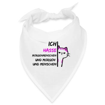 ICH HASSE MORGENMENSCHEN UND MORGEN UND MENSCHEN - Bandana - Weiß - Vorne