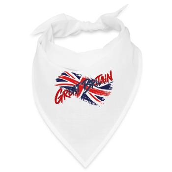 Great Britain Union Jack Flagge – Grunge-Typografie - Bandana - Weiß - Vorne