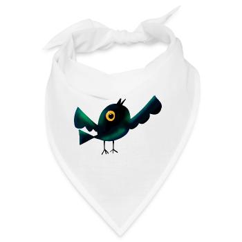 Nachtvogel im Wald  - Bandana - Weiß - Vorne