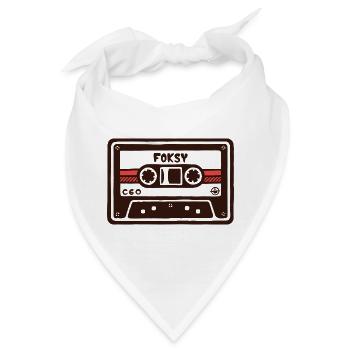 Retro C60 Kassetten-Comic-Kunst - Bandana - Weiß - Vorne