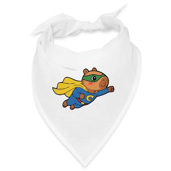 Niedliches Capybara-Superhelden-Umhang-Tierliebhaber-Geschenk - Bandana - Weiß - Vorne