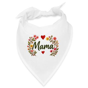 Watercolor Floral Mama Cute Mother's Day T-Shirt - Bandana - Weiß - Vorne