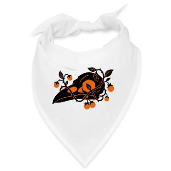 Rabenschaedel Ranken Grafik - Bandana - Weiß - Vorne