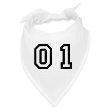 Nummer - 01 - zero one - Bandana - Weiß - Vorne