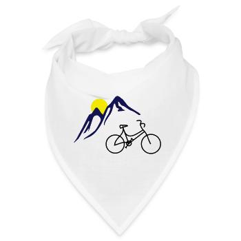 Fahrrad, Berge und Sonne - Bandana - Weiß - Vorne