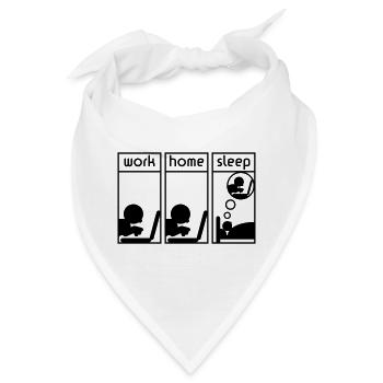 Computerfreak (work - home - sleep) - Bandana - Weiß - Vorne