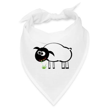 Karikatur Schaf mit Grasfresser - Bandana - Weiß - Vorne