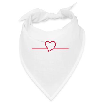 Herzschlag Liebe verliebt Valentinstag 14. Februar - Bandana - Weiß - Vorne