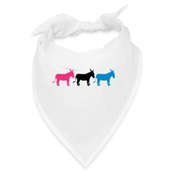 3 freunde crew party reihe esel pferd pony klein p - Bandana - Weiß - Vorne