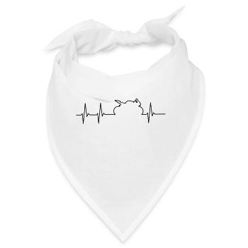 Motorrad Herzschlag Herz Geschenk Rennmotorrad - Bandana - Weiß - Vorne