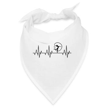 Herzschlag EKG Gymnastik Turnen Geräteturnen Sport - Bandana - Weiß - Vorne