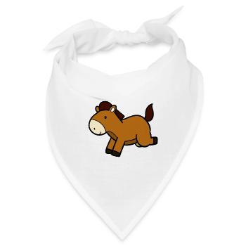 Springendes Pferd - Bandana - Weiß - Vorne
