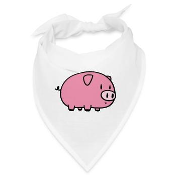 Kleines Schweinchen - Bandana - Weiß - Vorne