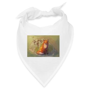 Herbst Fuchs Poster - Bandana - Weiß - Vorne