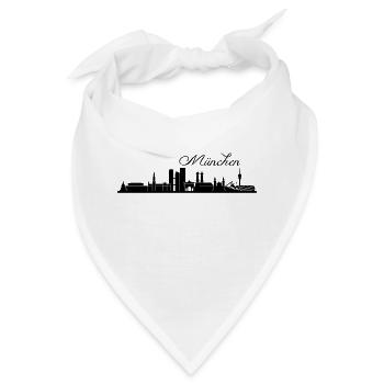 Münchener Skyline - Bandana - Weiß - Vorne
