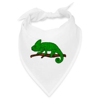 Chamäleon Exotisch - Bandana - Weiß - Vorne