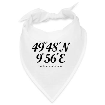 Würzburger Koordinaten Würzburg - Bandana - Weiß - Vorne