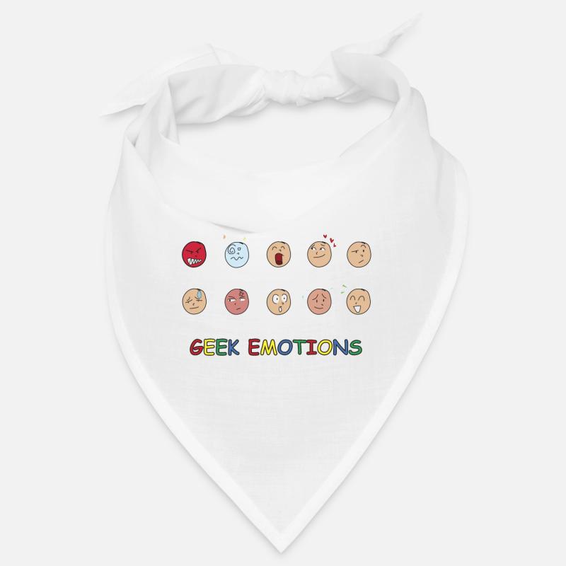 GEEK EMOTIONS - WHITE Text Bandana