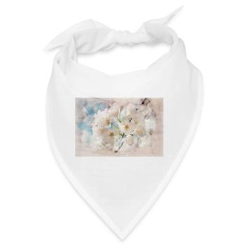 Japanische Kirschblüte - Bandana - Weiß - Vorne