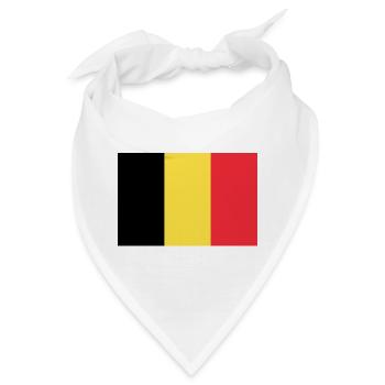 Aufkleber Flagge von Belgien Belgien Fahne Drapeau - Bandana - Weiß - Vorne
