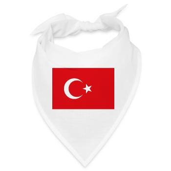 Aufkleber Flagge der Türkei Tuerkei Türkei Turquie - Bandana - Weiß - Vorne