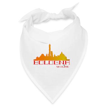 Bologna Skyline Orange-Rot - Bandana - Weiß - Vorne