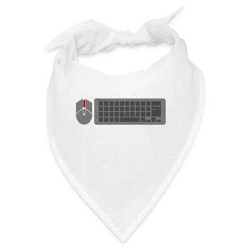 PC Gamer Maus Tastatur Keyboard Gaming Zocken - Bandana - Weiß - Vorne