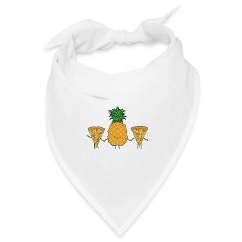 Pizza Hawaii - Lustige Geschenkidee für Pizzafans - Bandana - Weiß - Vorne