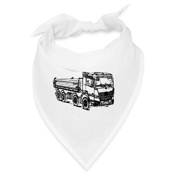 Truck Muldenkipper Kipper LKW camion ciężarówka - Bandana - Weiß - Vorne