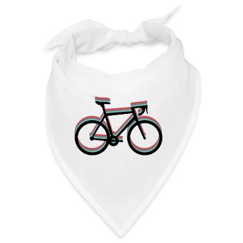 Rennrad in tricolor - rot, schwarz, blau (türkis) - Bandana - Weiß - Vorne