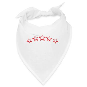 Sterne rot - Bandana - Weiß - Vorne