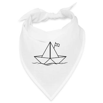 Papierboot Papierschiff - Bandana - Weiß - Vorne