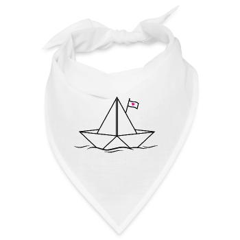 Papierschiff Papierboot  - Bandana - Weiß - Vorne