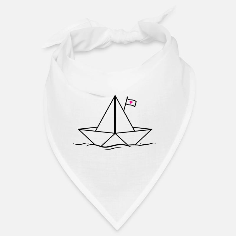 Papierschiff Papierboot  - Bandana - Weiß