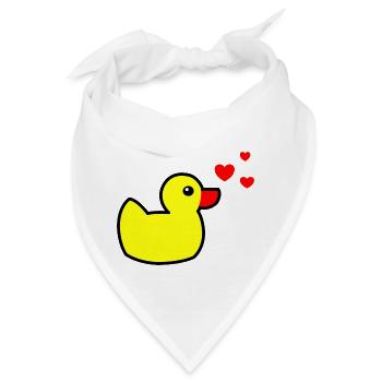 Quietscheente Gelb Valentinstag - Bandana - Weiß - Vorne